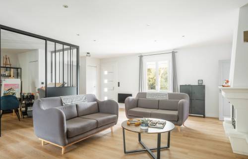 Extension de 40 m² à Vertou- Le salon et sa verrière atelier