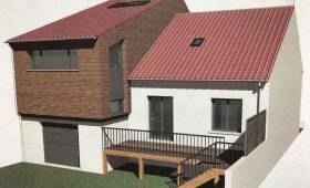 modélisation d'un agrandissement d'une maison à Caen