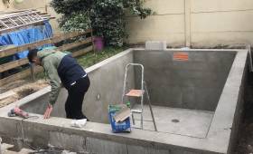 piscine en construction