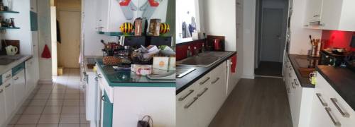Avant et après rénovation de cuisine Tassin La Demi-Lune 