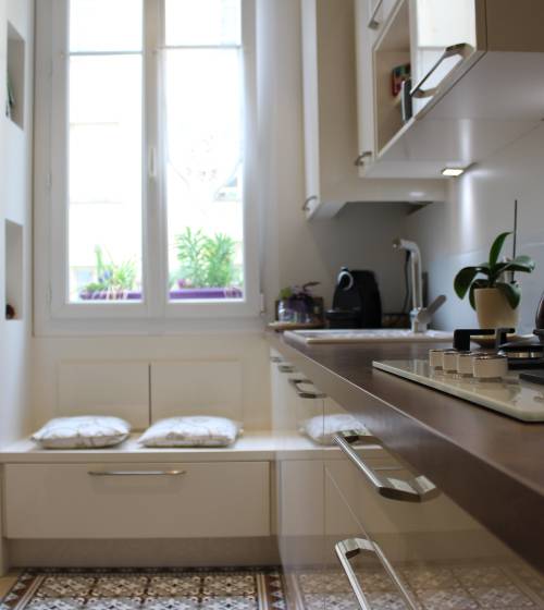 Cuisine en longueur rénovation Libourne