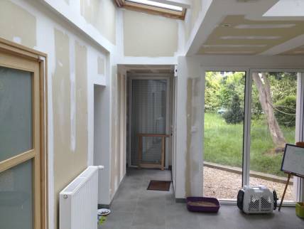 construction d'une extension à la maison de vacances