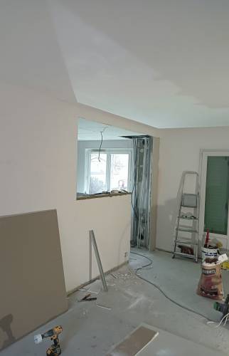 Finitions ouverture du mur - Travaux en cours