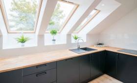 Rénovation d'une cuisine mansardée près de Beaune