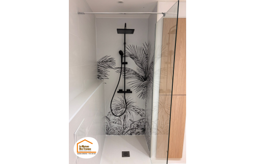 rénovation salle de bain Saint-Julien-en-Genevois, rénovation salle de bain 74160, salle de bain moderne Haute-Savoie, douche à l’italienne design, sol effet bois salle de bain, rénovation intérieure Bassin Genevois