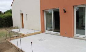 Travaux en cours : Réalisation d'une terrasse à Vertou (44)