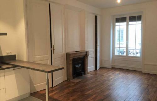 Rénovation et réagencement d'un appartement situé dans le quartier Lyon Brotteaux : vue du séjour