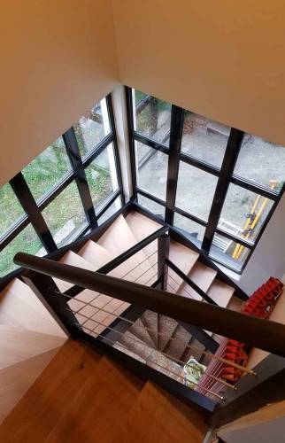 Escalier rénové sur verrière (Montgeron 91230)
