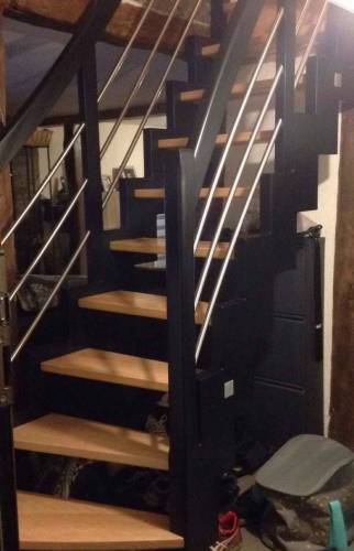 Escalier sur mesure bois métal à Hégenheim