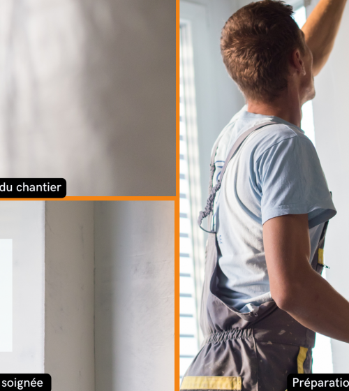 Protection du chantier à Lure : Mise en place de bâches pour sécuriser et protéger avant les travaux de rénovation.