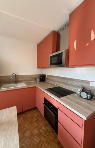 Aménagement cuisine ouverte sur salon à Paris 17