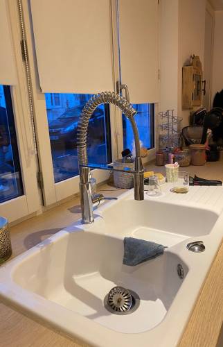 Evier de cuisine en céramique effet ancien