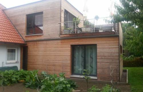 Extension Bio Brique, bardage bois à Orsay (91)