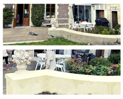 Reprise du revêtement en ciment