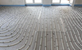 Vue totale sur le système du plancher chauffant