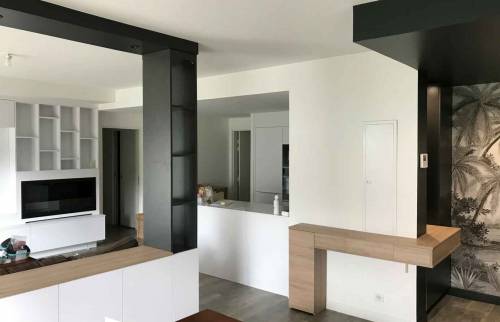 Agencement salon d'un appartement neuf à Antony