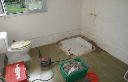 Dépose de l'ancien receveur céramique