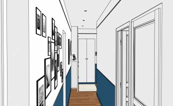 Visuel 3D décoration d'intérieur haussmannien