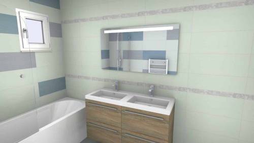 Modélisation 3D de l'aménagement de salle de bain - Moissy-Cramayel 77550