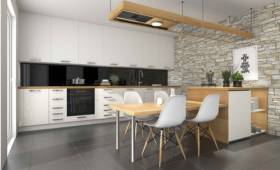 cuisine design et cocooning avec un aspect bois