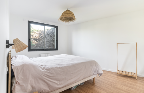 Extension de maison avec ossature et bardage bois à Vertou