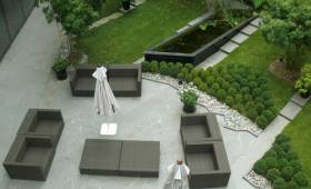 Aménagement de jardin terrasse et allée à Buc (78)