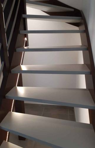 Escalier bois-métal à Saint Louis