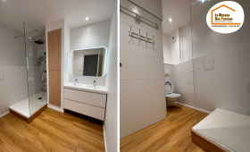 courtier en travaux salle de bain, accompagnement rénovation salle de bain, artisans rénovation Saint-Julien-en-Genevois, projet salle de bain clé en main, rénovation maison Haute-Savoie, La Maison des Travaux Bassin Genevois