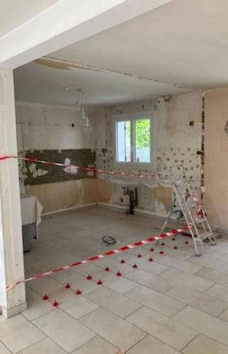 Reprise au sol en carrelage