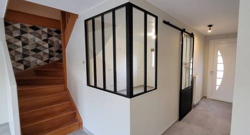  Pose d'une verrière intérieure entre la cuisine et le couloir - Brie-Comte-Robert 77170