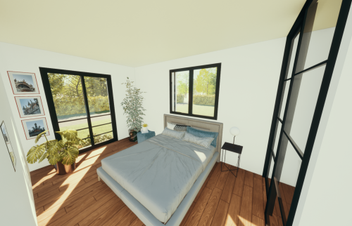 Extension de maison de 40 m² à Basse-Goulaine - plan 3D