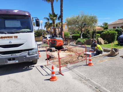 Travaux d'aménagement extérieur en cours - Solliès-Pont 83210