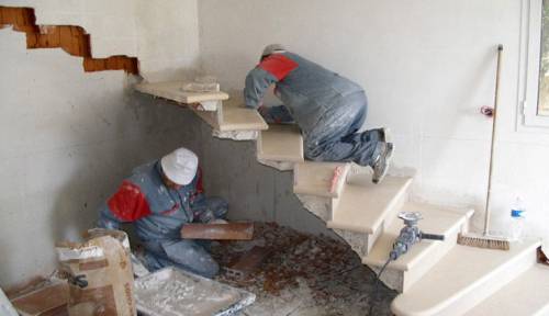 Création d'un escalier en marbre