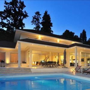 Construction maison d'architecte contemporaine - Vue de nuit 