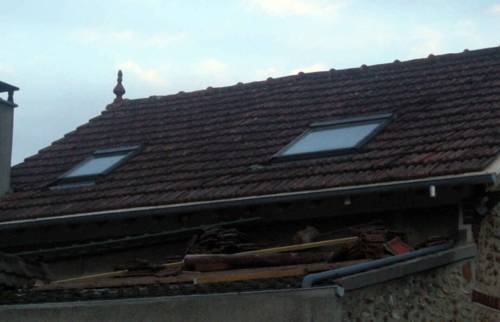 avant travaux : tuiles poreuses 
