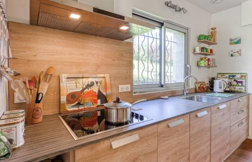 Hotte ultra moderne et crédence assortie aux meubles