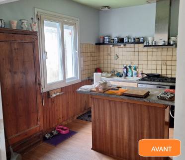 Cuisine avant travaux de rénovation - La Plaine sur mer 44770