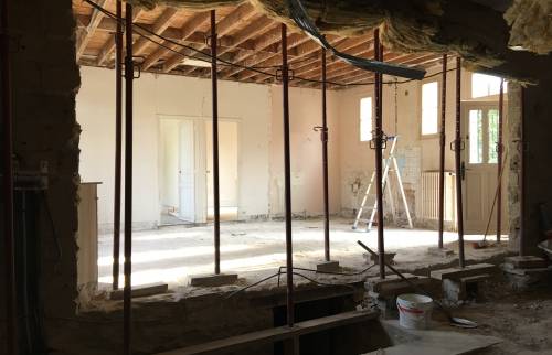 Ouverture du mur porteur et pose des étais