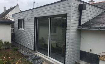 Bardage PVC double lame sur une extension de maison - Nantes (44200)