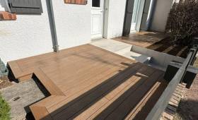 Grande terrasse composite après travaux