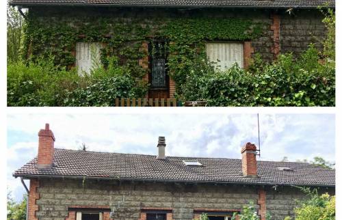 Façade avant de la maison avant ravalement - Pontoise
