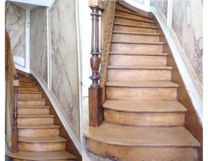 Rénovation d’un escalier en chêne datant du début du XXème siècle à Lyon 
