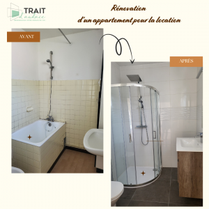 Salle de bain rénovée à Bellegarde-sur-Valserine pour location – Julie SESE