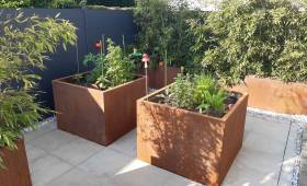 Bacs corten, potager à Sierentz