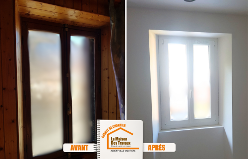 ouverture mur porteur, remplacement menuiseries, isolation combles et murs, installation VMC, ballon thermodynamique