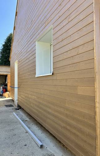 Rénovation énergétique terminée avec bardage bois à Bruz