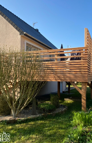 Structure terrasse pilotis bois Bruz