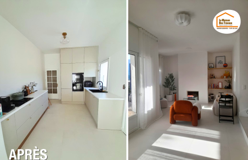 La Maison des Travaux Pays de Gex, La Maison des Travaux Bassin Genevois Pays de Gex, rénovation maison Gex, rénovation intérieure Pays de Gex, rénovation salon séjour cuisine