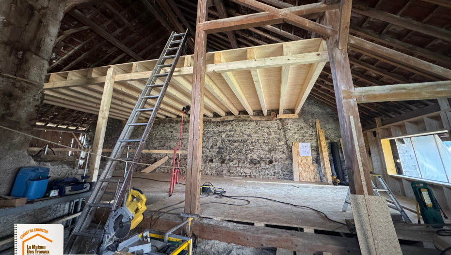  aménagement grange Combloux, rénovation chalet Haute-Savoie, consolidation plancher ancien, artisan rénovation montagne, courtier en travaux Chamonix