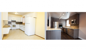 Avant et après rénovation cuisine résidence secondaire Chenôve